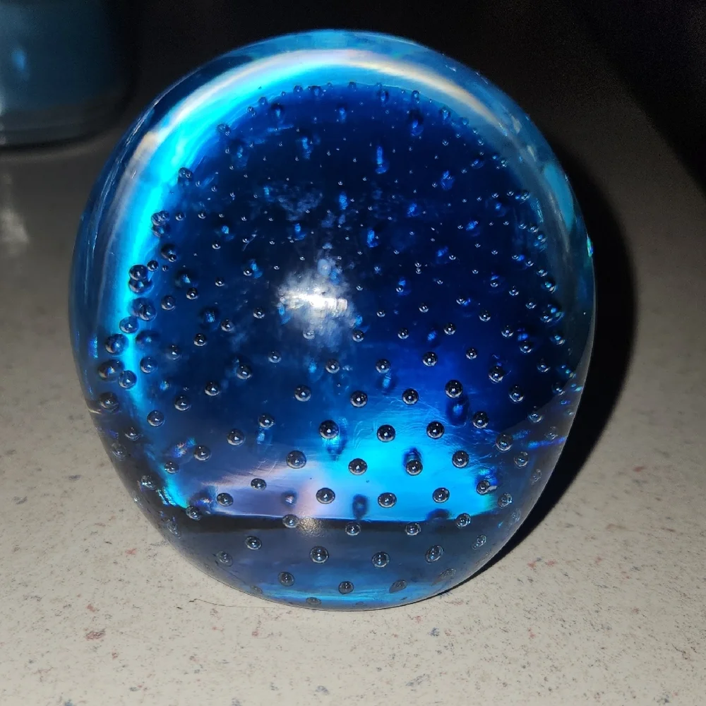 Murano Azure Glass Aquarium Sphere